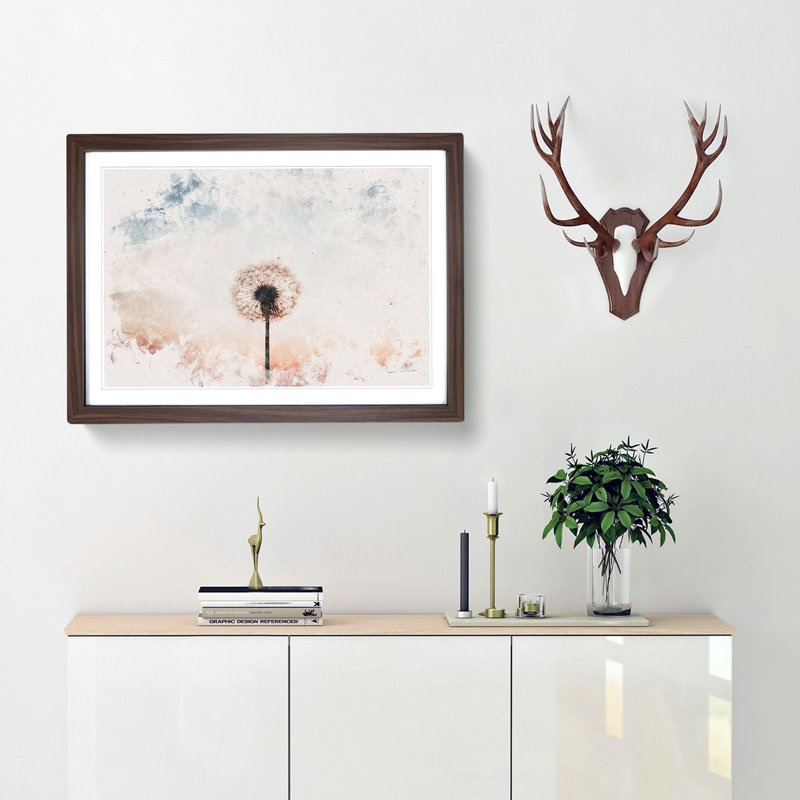 Dandelion - Picture Frame Painting, 36cm H x 48cm W x 2cm D, Walnut Framed