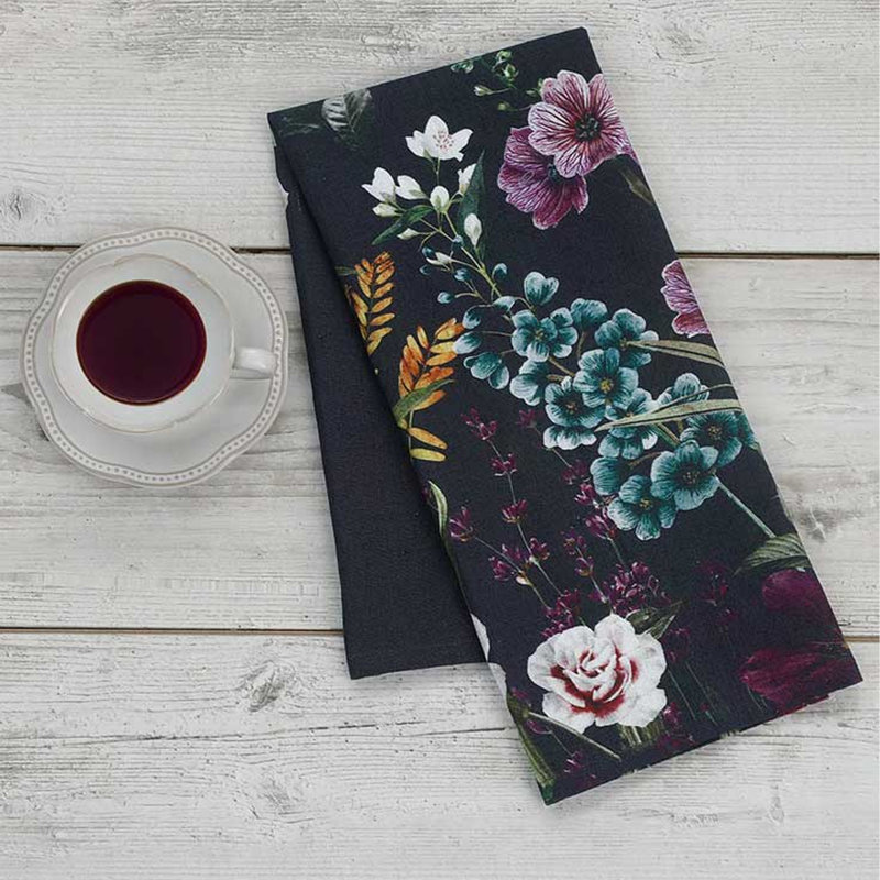 Maisie Cotton Tea Towel - Black