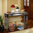 Antique Silver Mirror Console Table with Open Storage