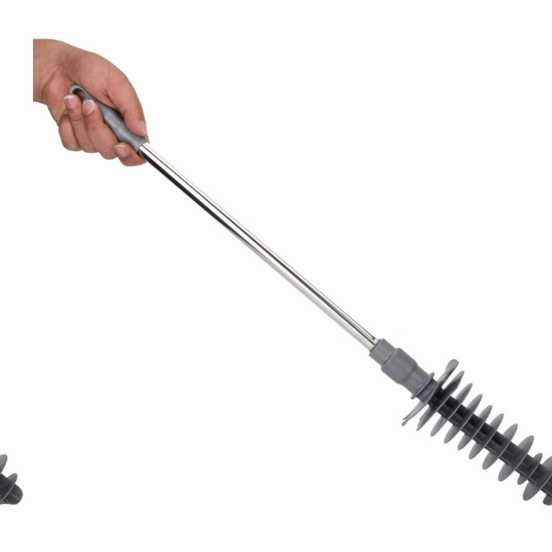 FlexiClear Long Handle Clog Remover - Stainless Steel Bathroom Unblocker with Wall Hook