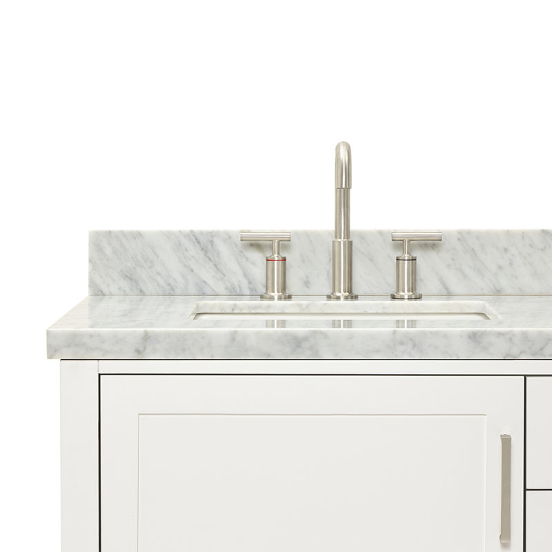 Bayhill 73'' W Double Vanity, White, Oval