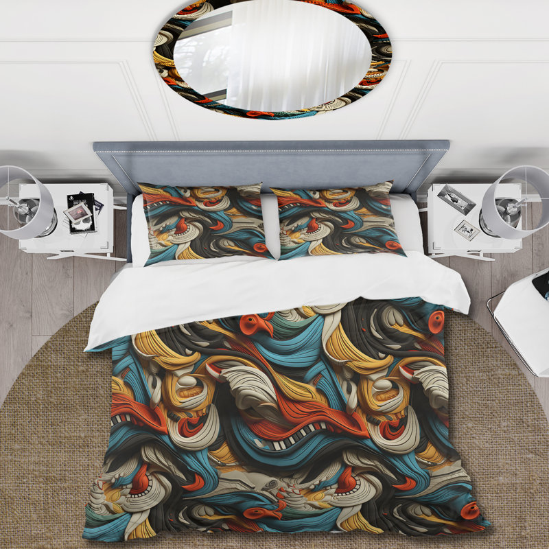 Ensemble de housse de couette Tribal Motifs Eclectic Melody I - Eclectic, Housse de couette pour très grand lit et 2 très