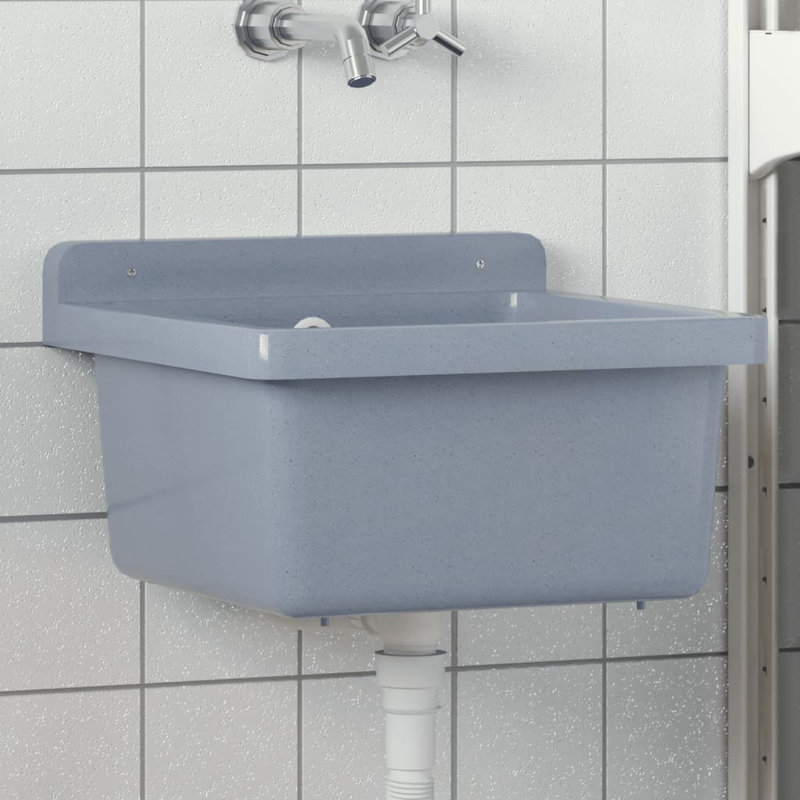 Belfry Bathroom Langlois Resin Sink, 24cm H x 40cm W x 40cm D, Grey