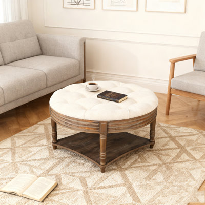 Large Round WaterProof Ottoman Coffee Table