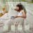 Bedsure King Size Comforter Sets - 3-Piece Double-Sided Fleece Fluffy Linen Bedding, Cozy Striped Aesthetic for Modern & Guest Bedrooms, All-Season Luxury Home Decor-121450089-105492176
