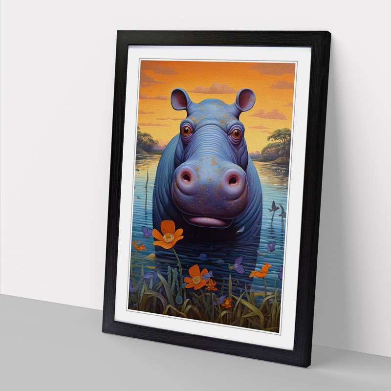 Hippo Modern - Framed Print