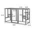 Cage féline avec toit imperméable et pédales réglables