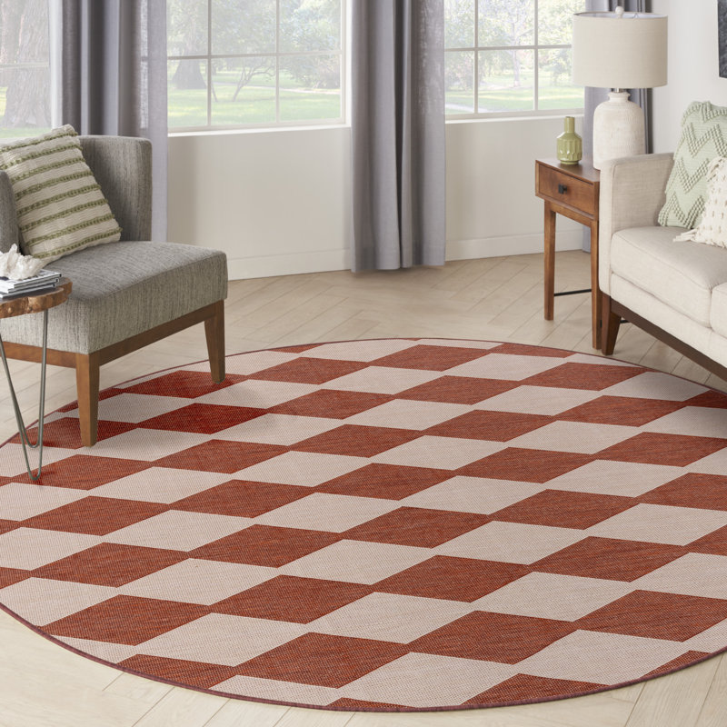 Positano Indoor / Outdoor Rug, Round 8', Brown