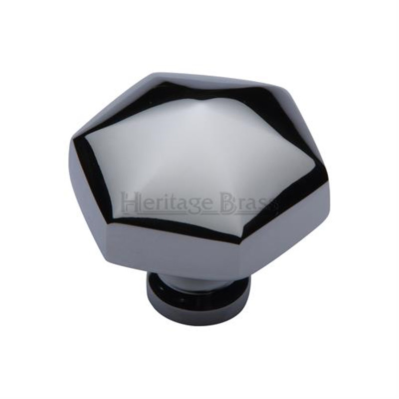 Heritage Brass Heritage Cabinet Knob Hexagon Design 32mm, Polished Chrome