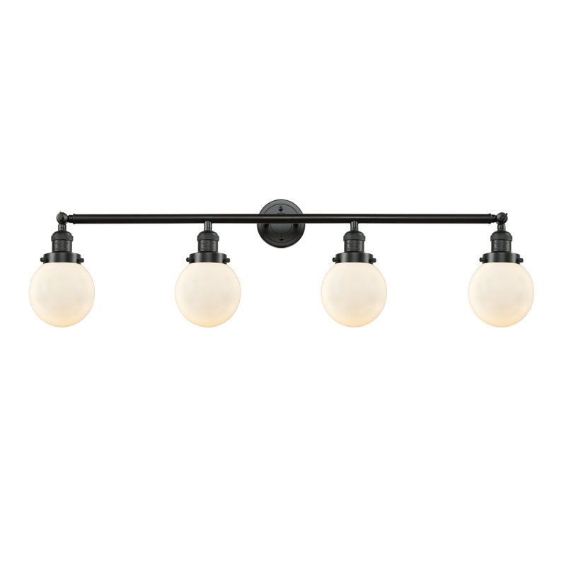 Clementina 4 - Light Dimmable Vanity Light, Matte White Cased, Polished Chrome, 6 Watt Vinage LED Bulb