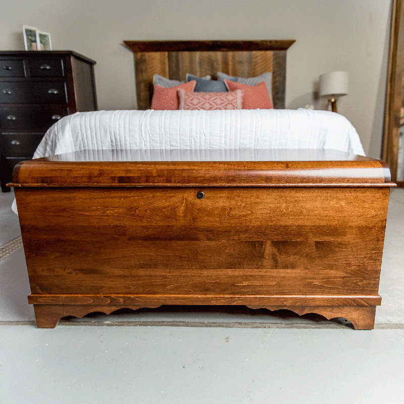 Waterfall Solid Wood Hope Chest, Brown Maple Wood, Asbury Stain, 42", Brown Maple Wood/Asbury