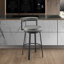 Tabouret de bar ou de comptoir pivotant en métal avec similicuir Reuben-296844679-296844685