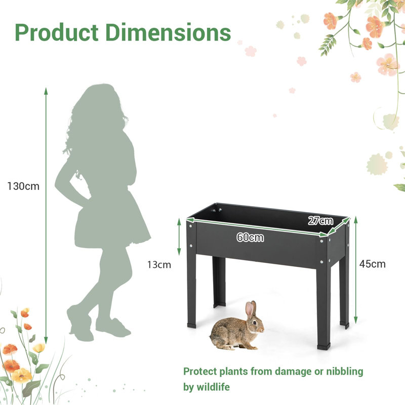 Bertrame Metal Raised Garden Bed