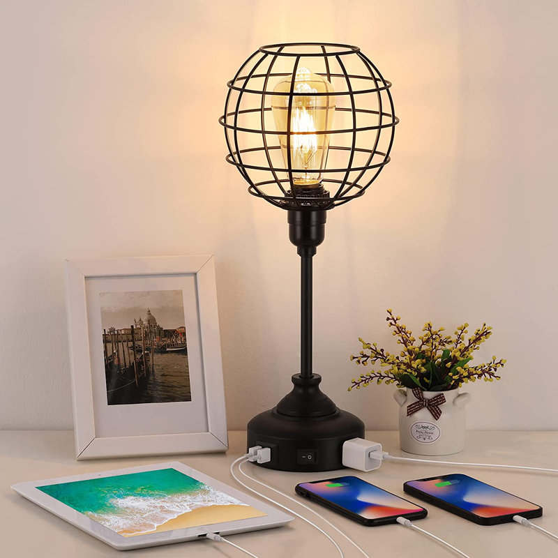Lampe de table USB en métal