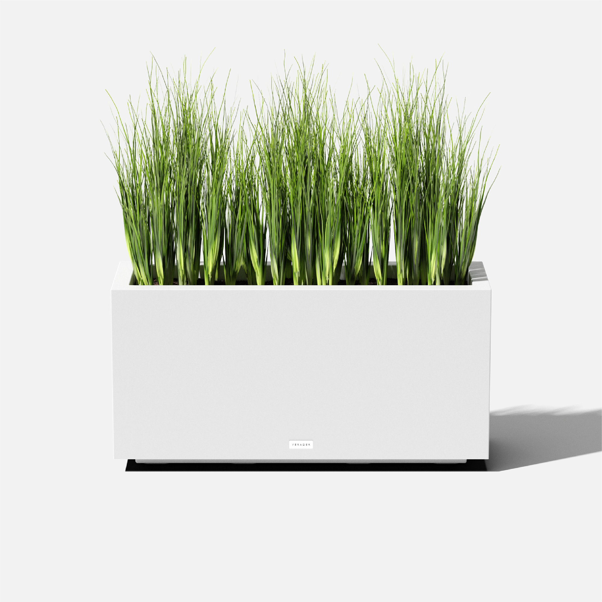 Block Series Long Box Planter, 16” H x 32” W x 10” D, White