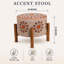 Tabouret ottoman brodé de mandala brodé de 16 x 14 pouces