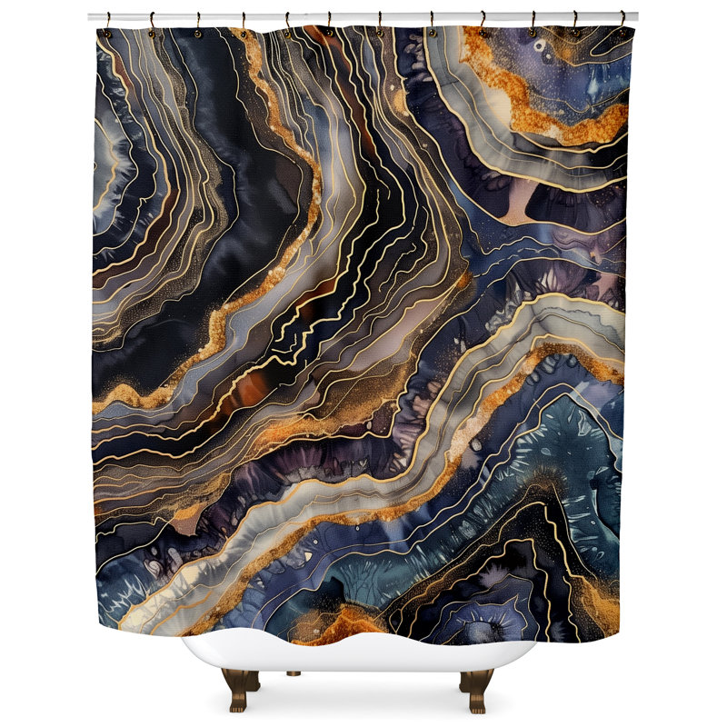 Dalontae Abstract Shower Curtain, 74" H x 71" W