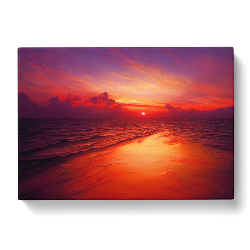 Riveting Ocean Sunset - Wrapped Canvas, 35cm H x 50cm W x 3cm D