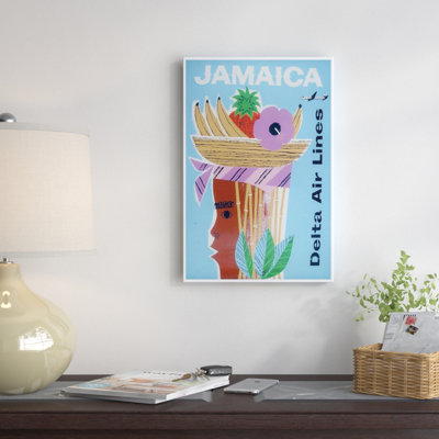 « jamaïque-delta air lines », affiche rétro sur toile