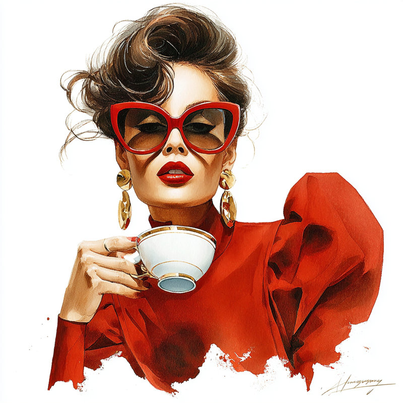 Art moderne sur toile tendue avec une tasse de café