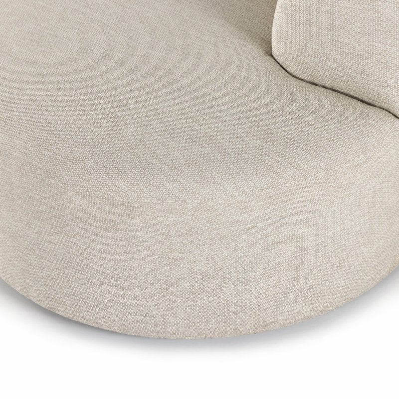 Opal 126" Wide Outdoor Curved Patio Sectional with Cushions, Symmetrical, Faye Sand