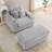 43" Corduroy Single Seater Sofa With Ottoman-1989252223