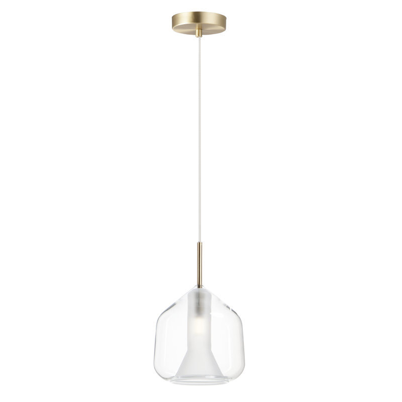 Ryia 1 - Light Single Pendant, Satin Brass, Clear