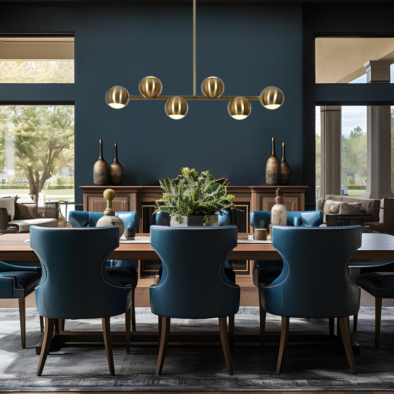 Bhagwan 6 - Light Kitchen Island Linear LED Pendant