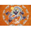 Tapis chinois à motif de teinture végétale orange animaux Art Deco 4 x 6