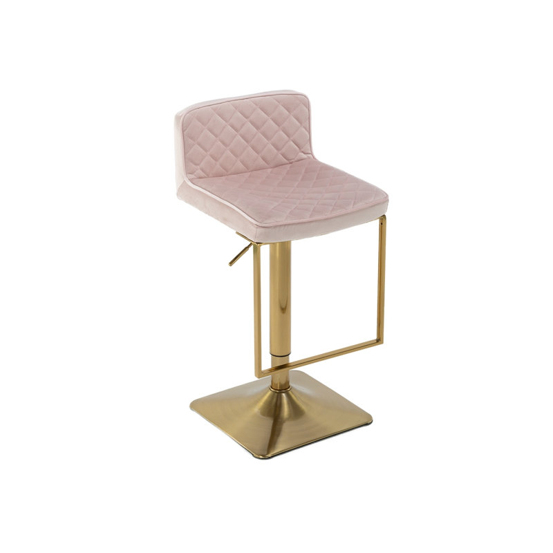 Tabouret pivotant à hauteur réglable Kyeleigh, Rose