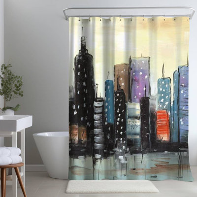 Shower Curtain CI309 – Polyester Shower Curtain, Dye Sublimation Print, 71" W × 74" L