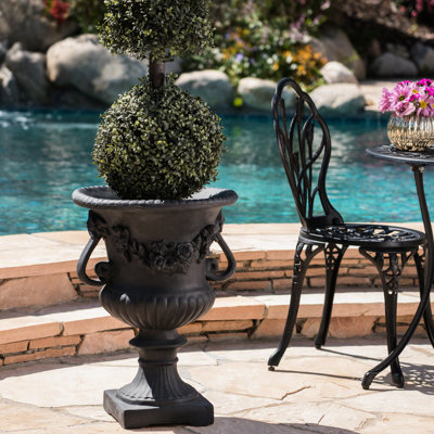 Urne d'extérieur en oxyde de magnésium - noir antique, l 17,3 po x l 17,3 po x H 24 po, jardin et patio avec aspect noir, l 17,3 po x L 24 po, salon