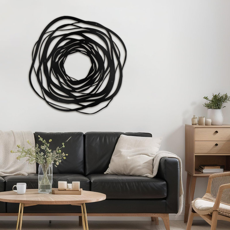 Abstrait spirale spirale ronde décoration murale moderne abstrait décoration murale décoration murale, Noir