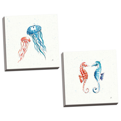 « maritime vi & ix », ensemble de 2 reproductions de peintures à l’aquarelle