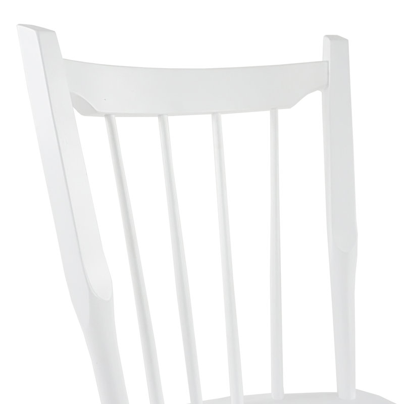 Mid-Century Solid Wood Windsor Chairs,Farmhouse Dining Chairs With Slat Back For Kitchen And Dining, White