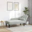  Chaise longue avec coussins en velours gris clair-43278171