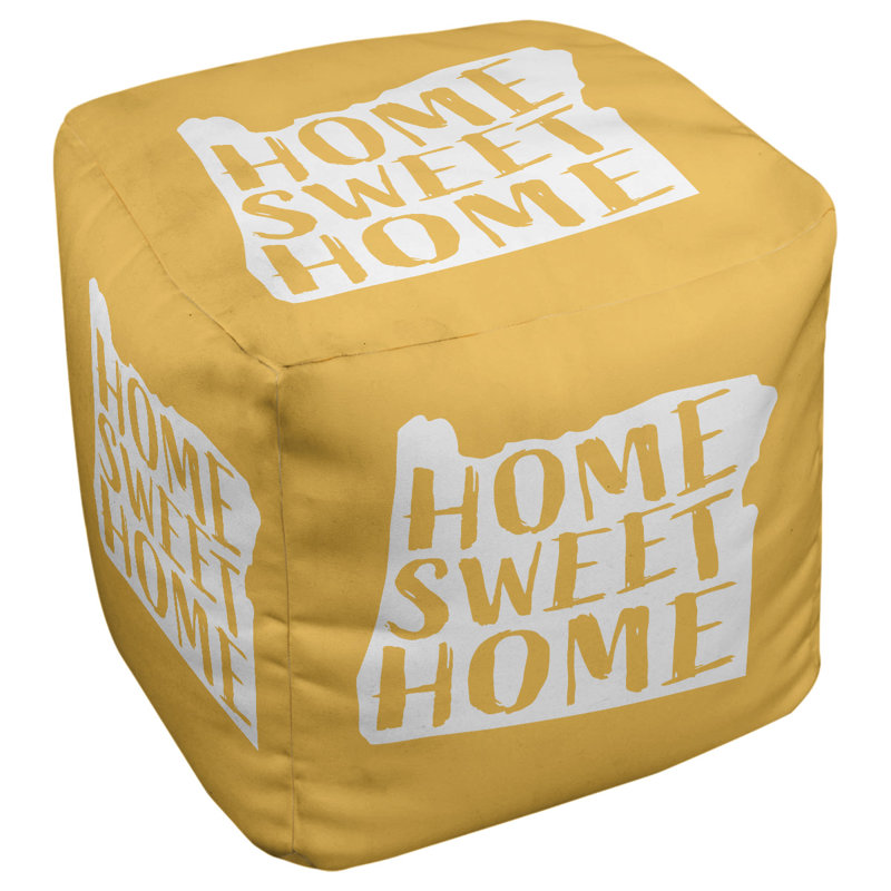 Repose-pieds cube the home oregon, H 13 po x l 13 po x P 13 po, Jaune