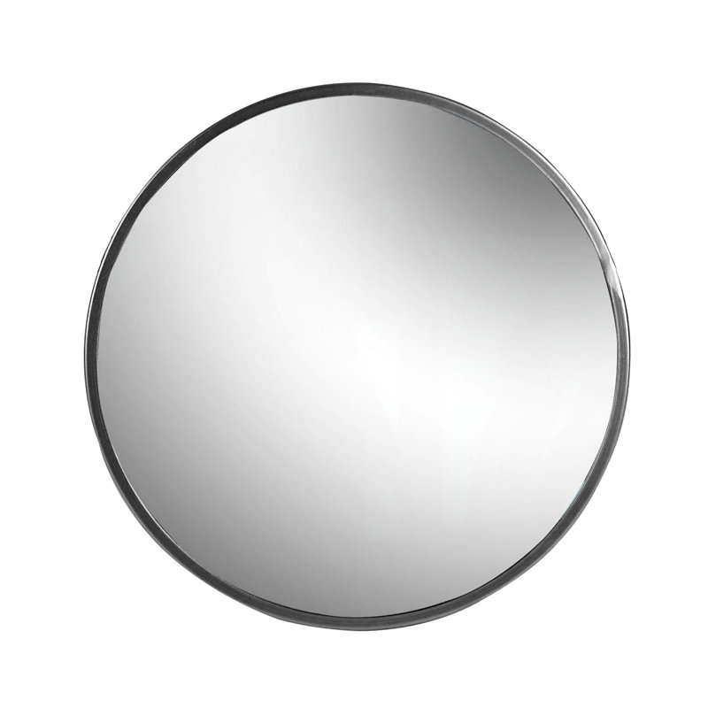 Clarkdale Round Metal Frame Wall Mirror, Black, 40cm H x 40cm W