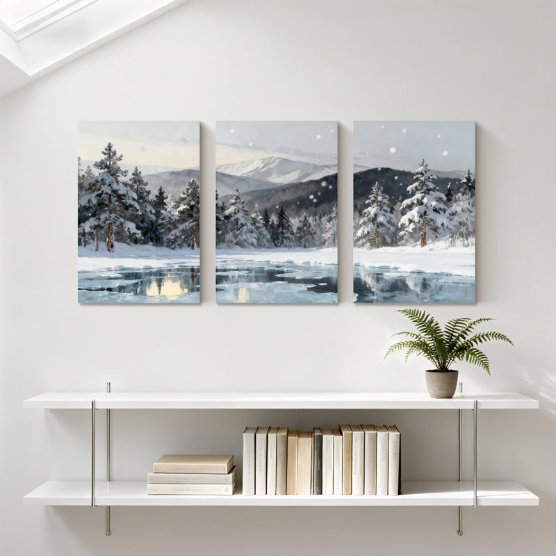 Paysage d'hiver, paysage d'hiver, H 24 po x l 48 po