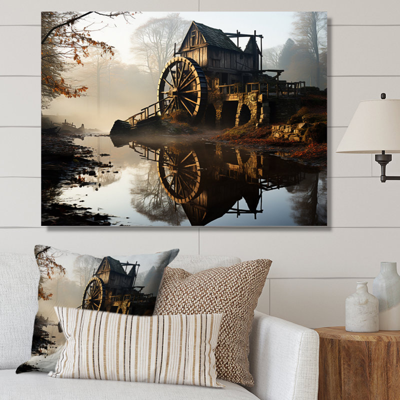Misty Morning Millan de Brown Brown Mills, H 16 po x l 32 po x P 1 po, Toile tendue