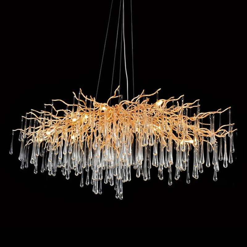 Lustre linéaire à intensité variable Luxemburg, Laiton champagne, 10, H 28 po x l 47 po x P 22 po