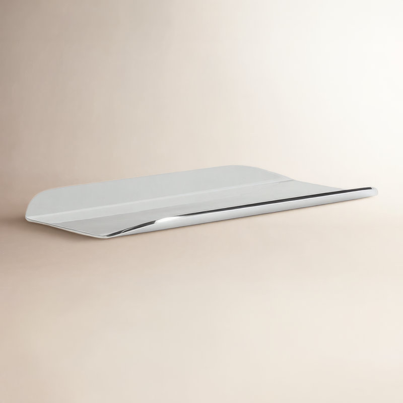 Twofold Stainless Steel Decorative Tray, Stainless, 0.5" H x 9" W x 5" D
