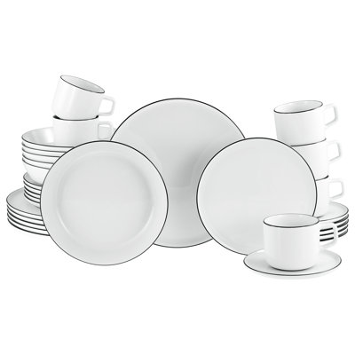 Chef Collection Piece Porcelain Dinnerware Set - Service for 6