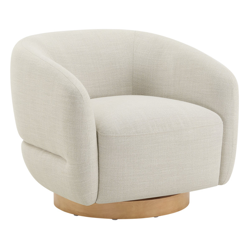 Upholstered Swivel Barrel Accent Arm Chair