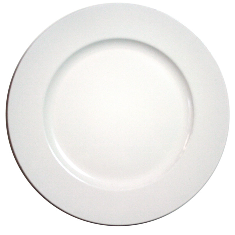 Chargeur rond en mélamine 13 po, Blanc