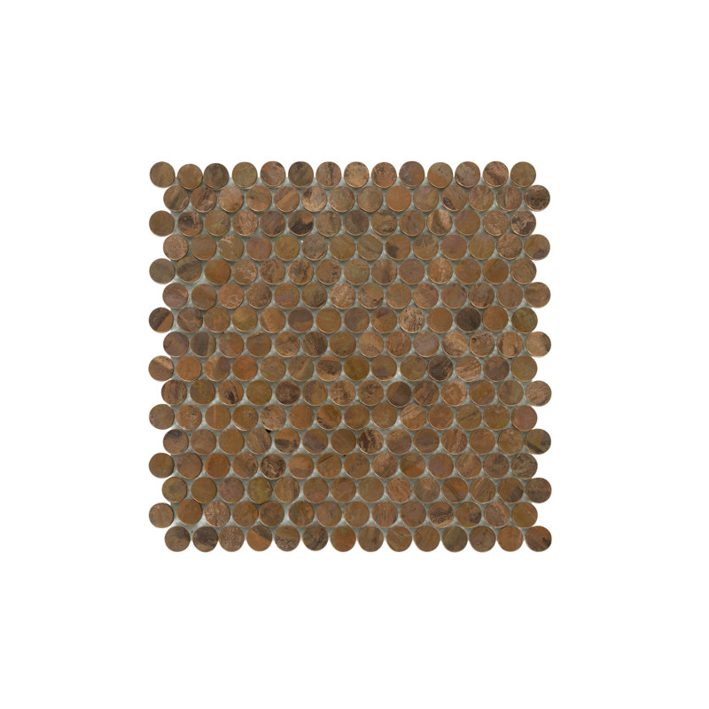 Twilight 1" x 1" Aluminium Penny Round Mosaic Tile