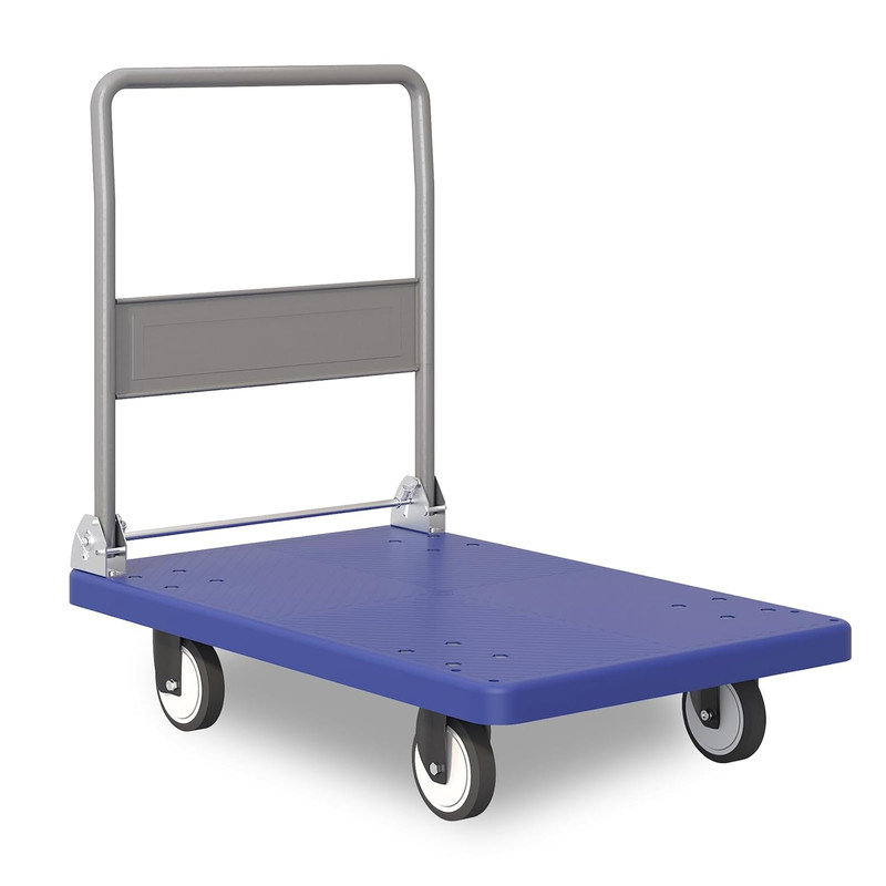 Chariot à plateforme, chariot pliable à poussoir avec roues pivotantes, chariot à bagages robuste d'une capacité de 661 lb