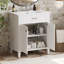 Meuble-lavabo de 30 pouces avec lavabo en céramique, porte à fermeture en douceur et tablettes réglables-107087733