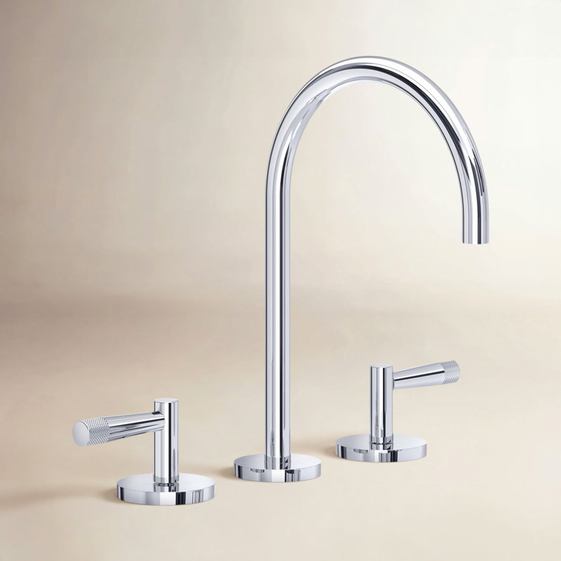 Terrell Widespread Lavatory Faucet With C-Spout, Polished Chrome