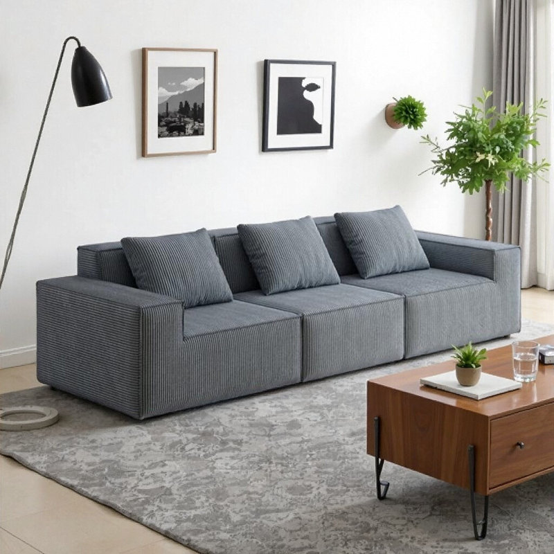 Canapé convertible 118 po Cloud, Gris
